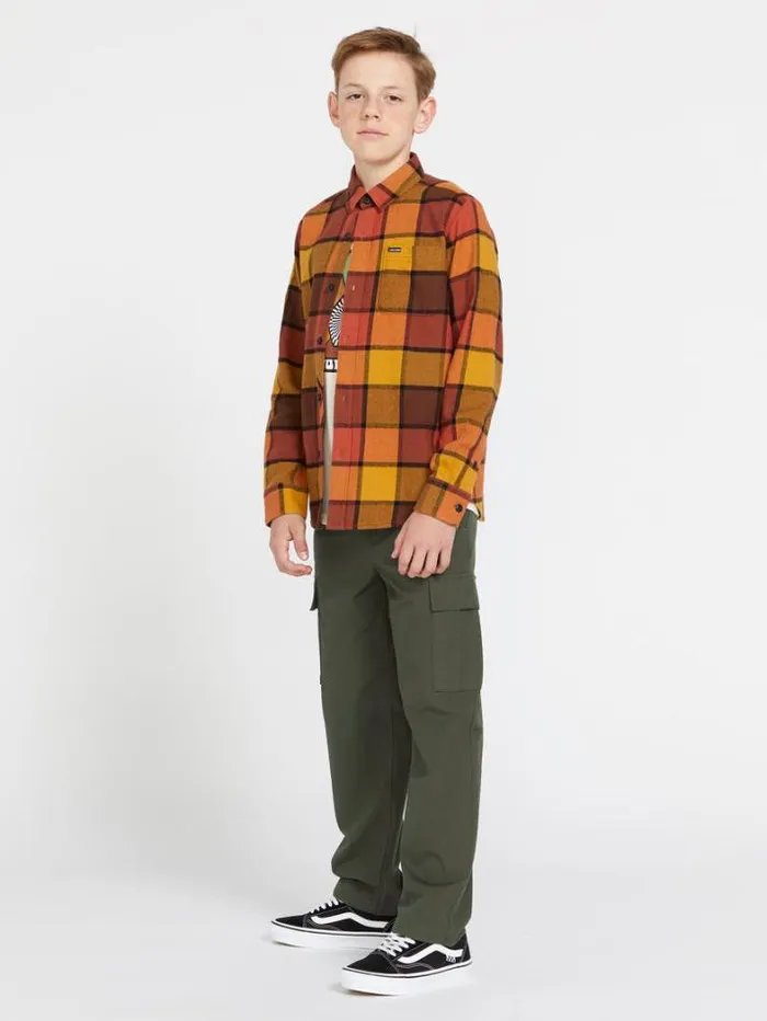 Kids Pants Volcom Big Boys March Cargo Elastic Waist Pants 8211 Squadron Green