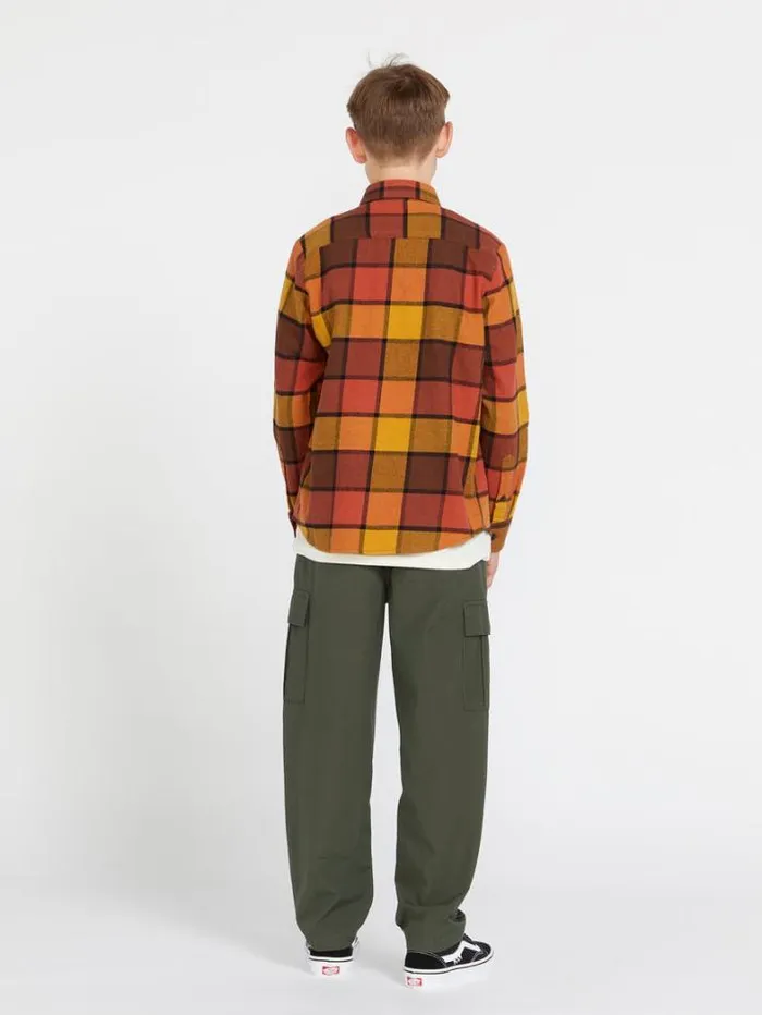 Kids Pants Volcom Big Boys March Cargo Elastic Waist Pants 8211 Squadron Green