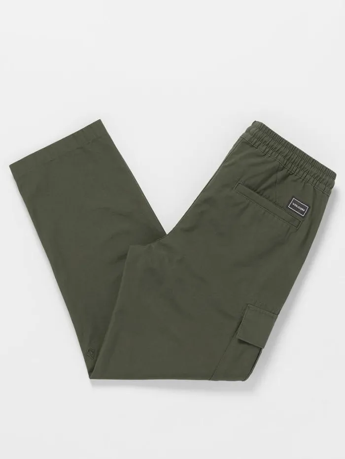 Kids Pants Volcom Big Boys March Cargo Elastic Waist Pants 8211 Squadron Green