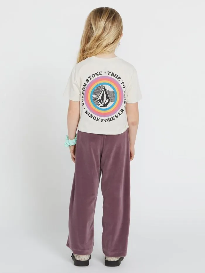Kids Pants Volcom Girls Lived In Lounge Velour Elastic Waist Fleece Pants 8211 Acai