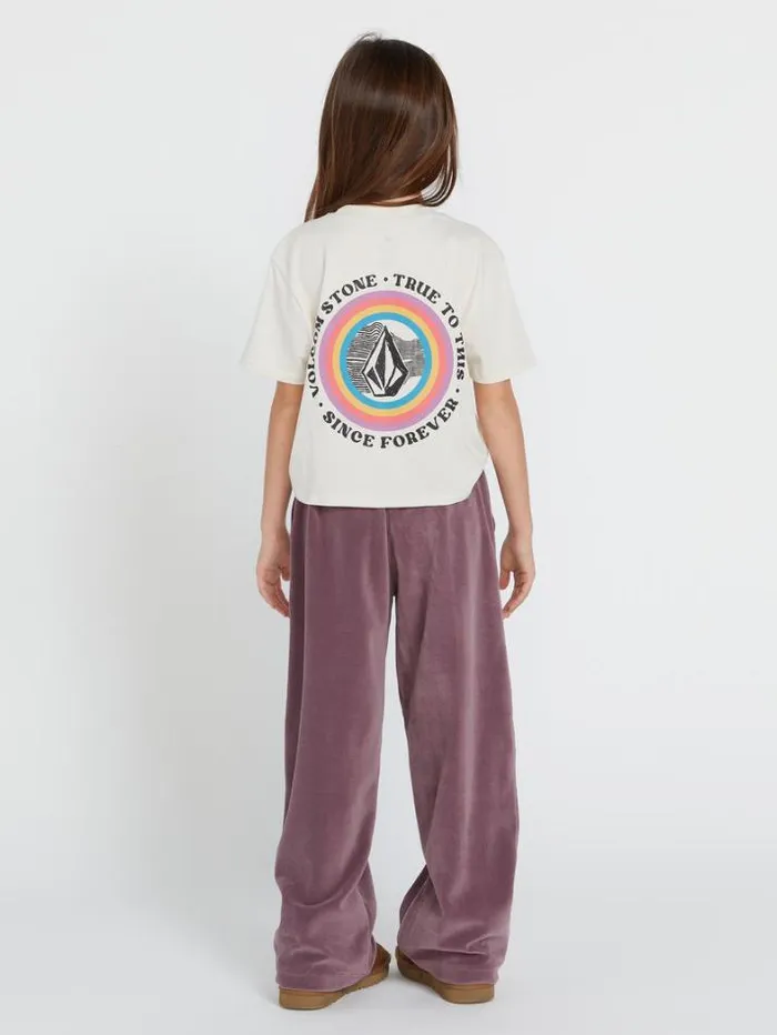 Kids Pants Volcom Girls Lived In Lounge Velour Elastic Waist Fleece Pants 8211 Acai