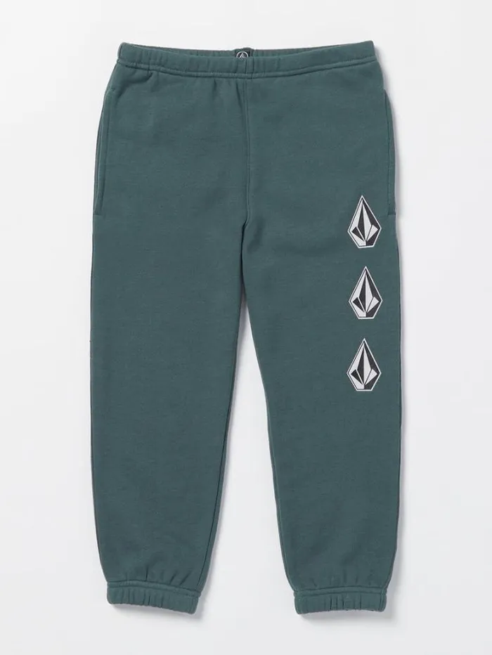 Kids Pants Volcom Little Boys Iconic Stone Elastic Waist Fleece Pants 8211 Dark Slate