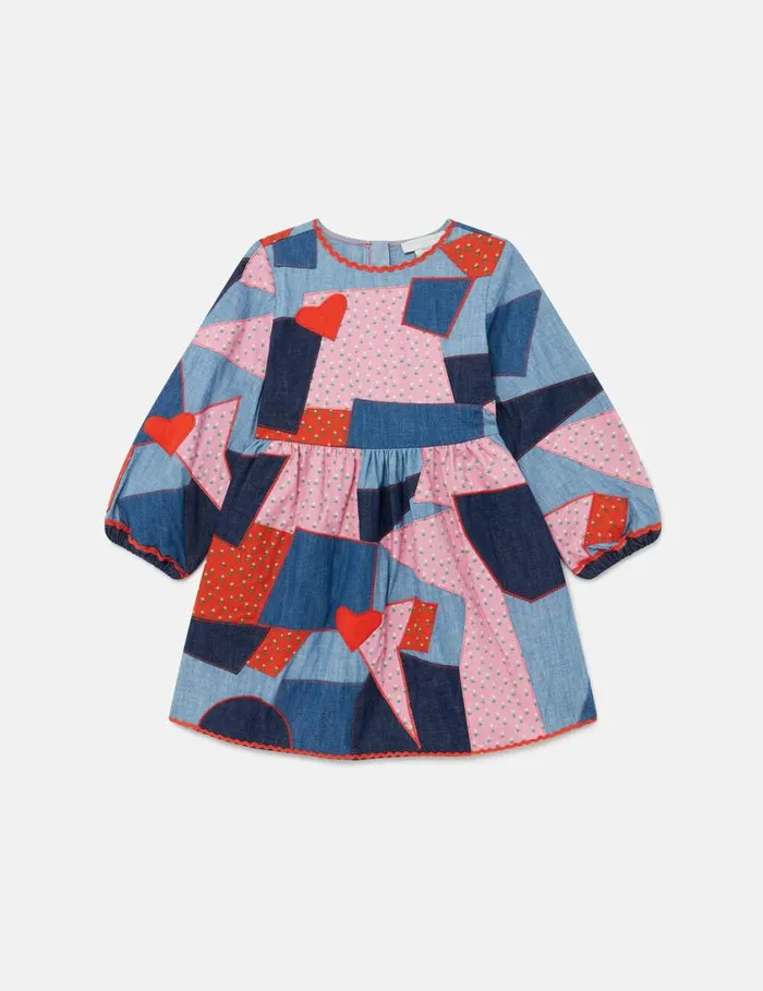 Kids Patchwork Denim Dress Multicolour Stella McCartney Dresses and Jumpsuits