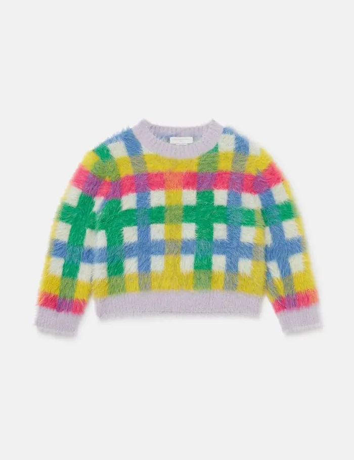 Kids Rainbow Check Knitted Cardigan Multicolour Stella McCartney Sweaters and Cardigans