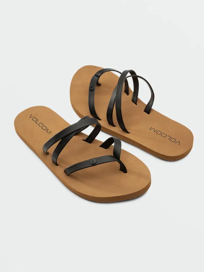 Kids Sandals Volcom Girls Easy Breezy Big Youth Sandals 8211 Black