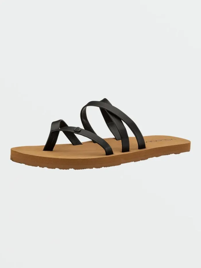 Kids Sandals Volcom Girls Easy Breezy Big Youth Sandals 8211 Black