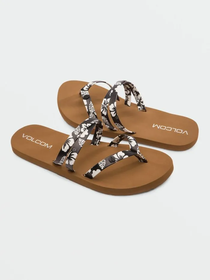 Kids Sandals Volcom Girls Easy Breezy Sandals 8211 Black White