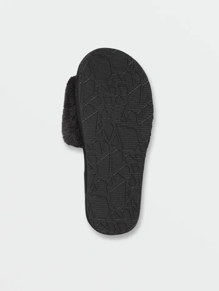 Kids Sandals Volcom Girls Lived In Lounge Slippers 8211 Black White