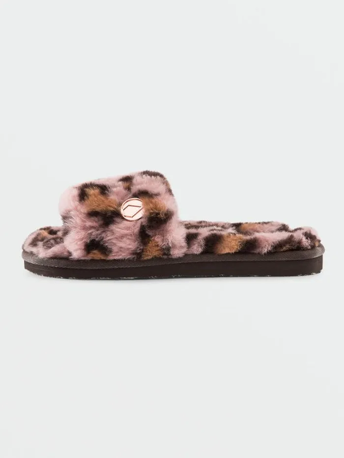 Kids Sandals Volcom Girls Lived In Lounge Slippers 8211 Raisin