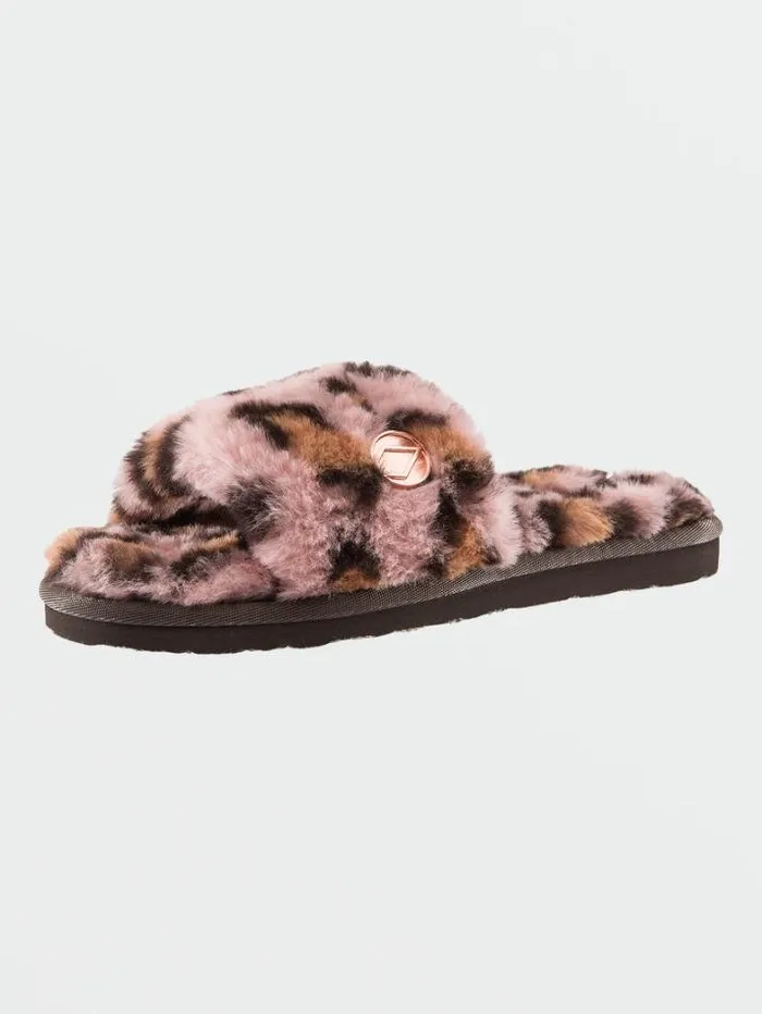 Kids Sandals Volcom Girls Lived In Lounge Slippers 8211 Raisin