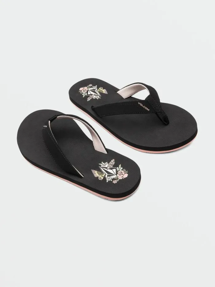 Kids Sandals Volcom Girls Vicky Big Youth Sandals 8211 Black