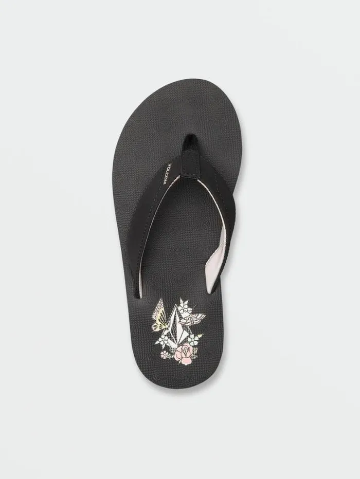 Kids Sandals Volcom Girls Vicky Big Youth Sandals 8211 Black