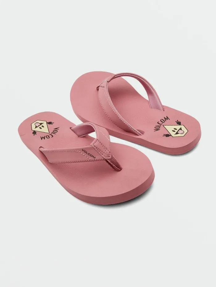 Kids Sandals Volcom Girls Vicky Big Youth Sandals 8211 Desert Pink