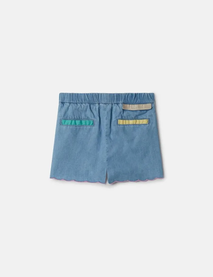 Kids Scalloped Edge Chambray Shorts Blue Stella McCartney Baby Girls Kids Scalloped Edge Chambray Shorts Blue Stella McCartney Baby Girls