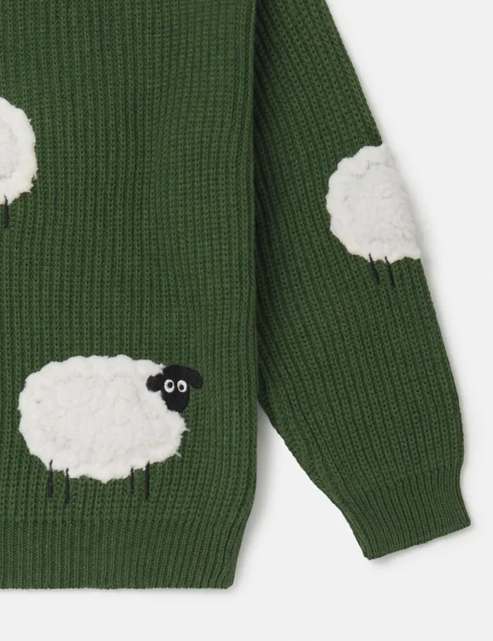 Kids Sheep Appliqu Sweater Green Stella McCartney TShirts And Sweatshirt Kids Sheep Appliqu Sweater Green Stella McCartney TShirts And Sweatshirt
