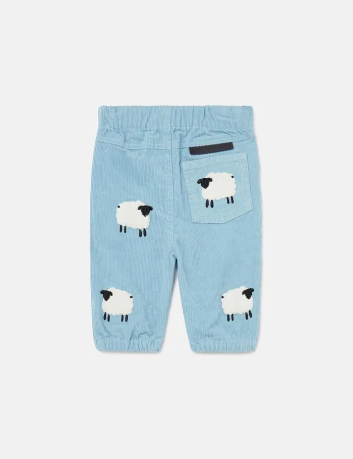 Kids Sheep Pattern Denim Pants Blue And White Stella McCartney Baby Boys