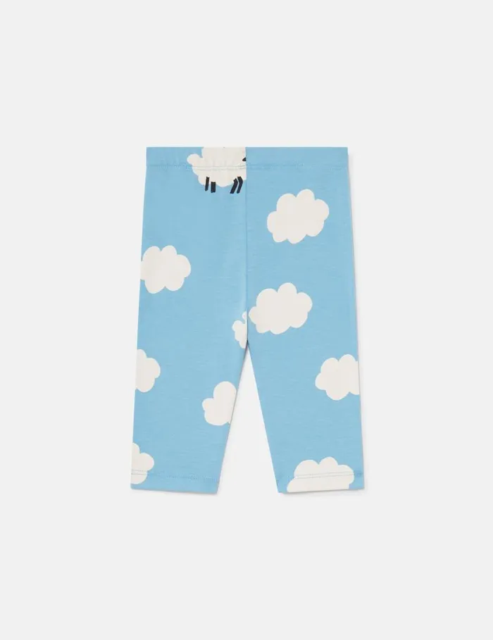 Kids Sheep Pattern Leggings Blue And White Stella McCartney Baby Girls