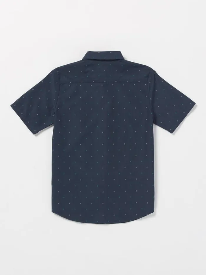 Kids Shirts and Flannels Volcom Big Boys Hone Stone Woven Short Sleeve Shirt 8211 Navy
