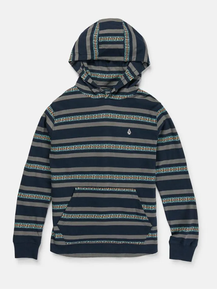 Kids Shirts and Flannels Volcom Big Boys Seed Stone Hood Long Sleeve Shirt 8211 Navy