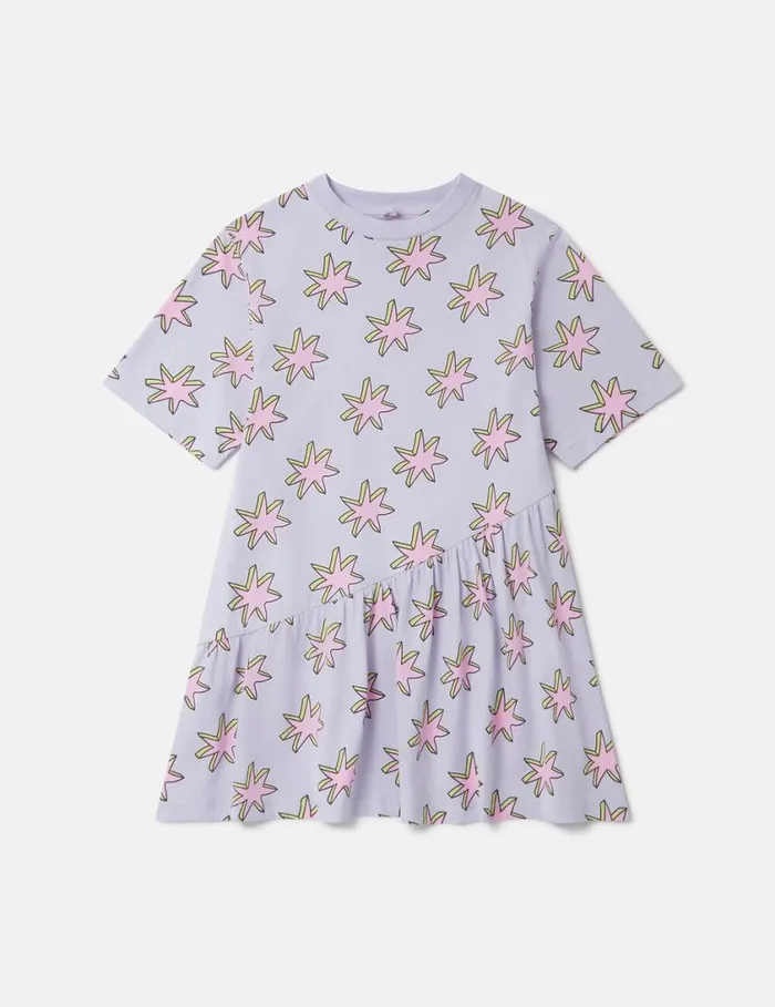 Kids Shooting Stars Asymmetric Dress Multicolor Lilac Stella McCartney Dresses and Jumpsuits