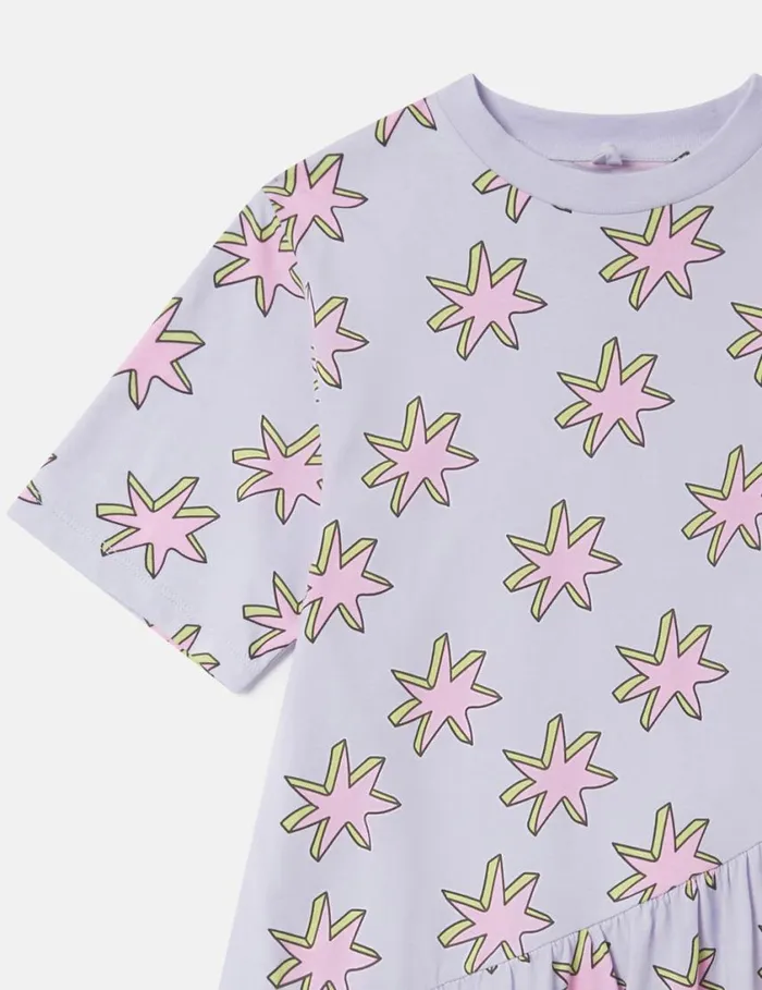 Kids Shooting Stars Asymmetric Dress Multicolor Lilac Stella McCartney Dresses and Jumpsuits Kids Shooting Stars Asymmetric Dress Multicolor Lilac Stella McCartney Dresses and Jumpsuits