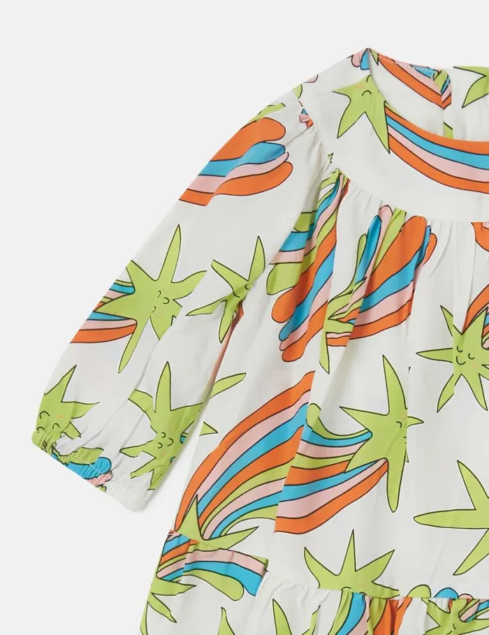 Kids Shooting Stars Dress And Bloomers Set Ivory Multi Stella McCartney Baby Girls
