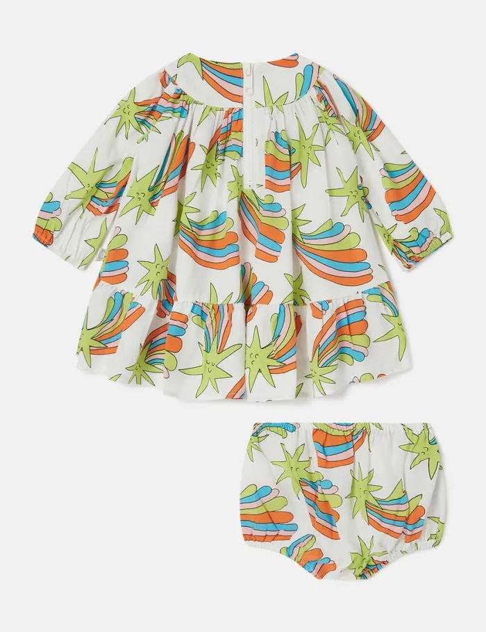 Kids Shooting Stars Dress And Bloomers Set Ivory Multi Stella McCartney Baby Girls