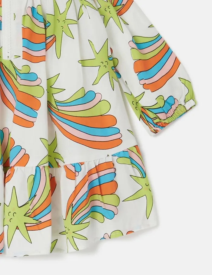 Kids Shooting Stars Dress And Bloomers Set Ivory Multi Stella McCartney Baby Girls