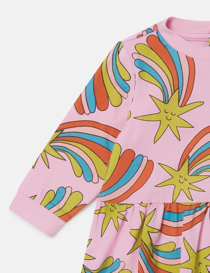 Kids Shooting Stars Dress Multicolor Pink Stella McCartney Baby Girls Kids Shooting Stars Dress Multicolor Pink Stella McCartney Baby Girls