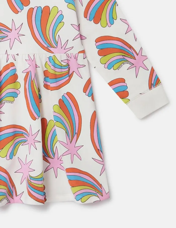 Kids Shooting Stars LongSleeved Dress Ivory Multi Stella McCartney Dresses and Jumpsuits