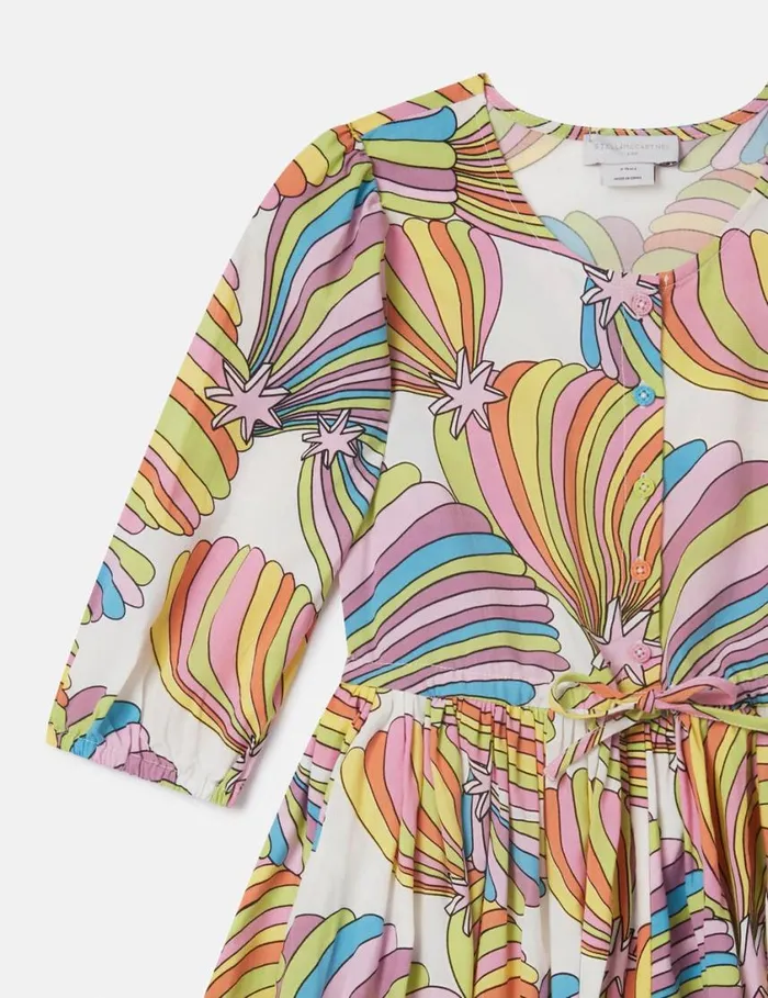 Kids Shooting Stars Pleated Dress Ivory Multi Stella McCartney Dresses and Jumpsuits Kids Shooting Stars Pleated Dress Ivory Multi Stella McCartney Dresses and Jumpsuits