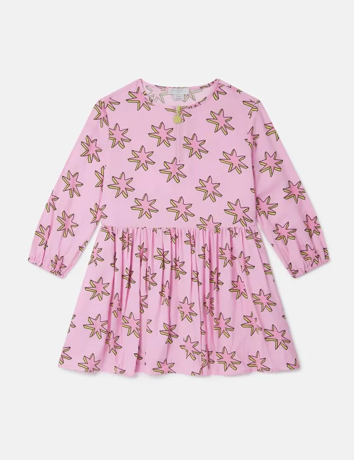 Kids Shooting Stars Pleated Dress Multicolor Pink Stella McCartney Dresses and Jumpsuits