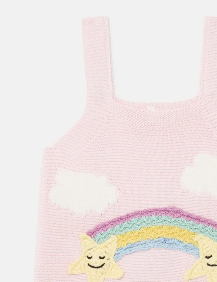 Kids Star Embroidered Romper Pink Stella McCartney Baby Girls