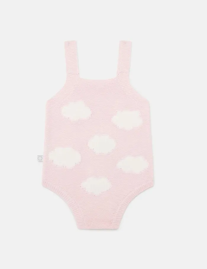Kids Star Embroidered Romper Pink Stella McCartney Baby Girls