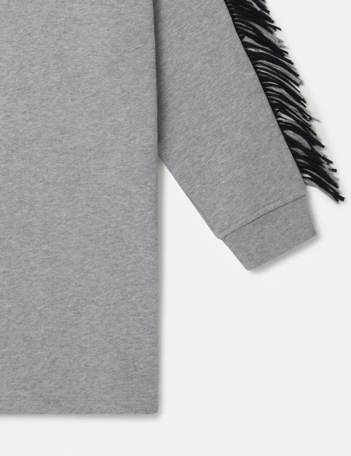 Kids Star Graphic Fringed Dress Grey Stella McCartney Dresses and Jumpsuits