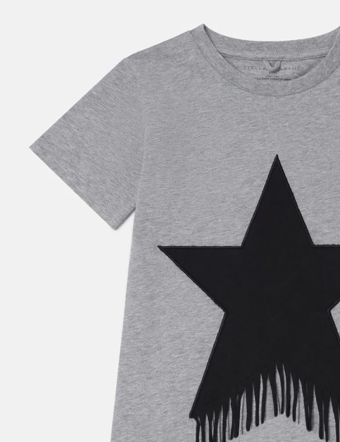 Kids Star Graphic Fringed TShirt Dress Grey Stella McCartney Dresses and Jumpsuits Kids Star Graphic Fringed TShirt Dress Grey Stella McCartney Dresses and Jumpsuits