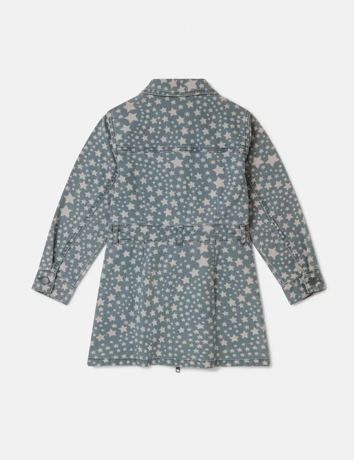 Kids Star Pattern Denim Dress Bluewhite Stella McCartney Dresses and Jumpsuits