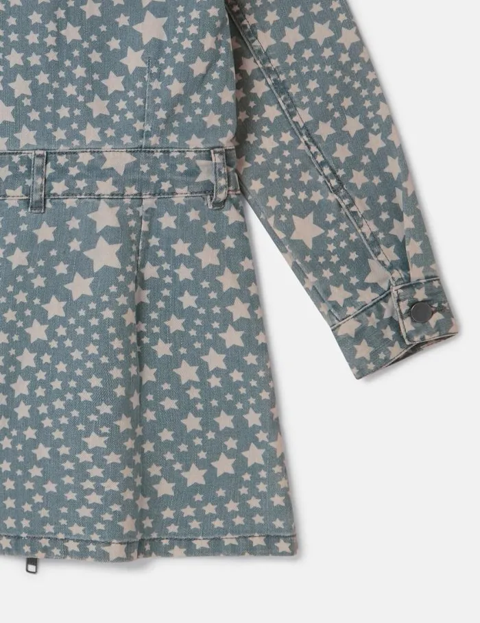 Kids Star Pattern Denim Dress Bluewhite Stella McCartney Dresses and Jumpsuits