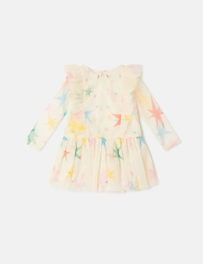 Kids Star Pattern Frilled Tulle Dress Multicolour Stella McCartney Baby Girls