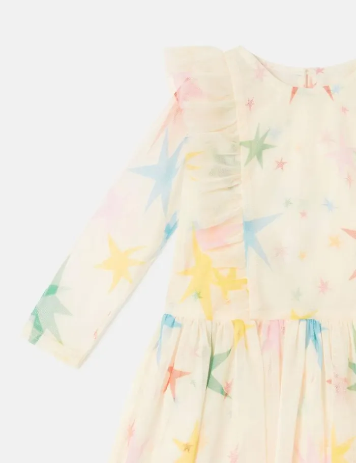 Kids Star Pattern Frilled Tulle Dress Multicolour Stella McCartney Baby Girls