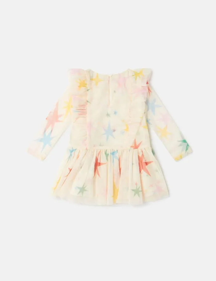Kids Star Pattern Frilled Tulle Dress Multicolour Stella McCartney Baby Girls