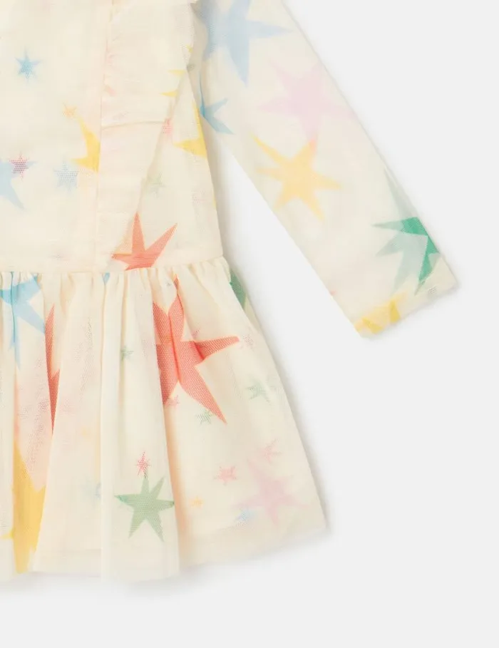 Kids Star Pattern Frilled Tulle Dress Multicolour Stella McCartney Baby Girls