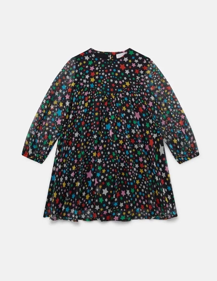 Kids Star Pattern Pleated Dress Multicolour Stella McCartney Dresses and Jumpsuits
