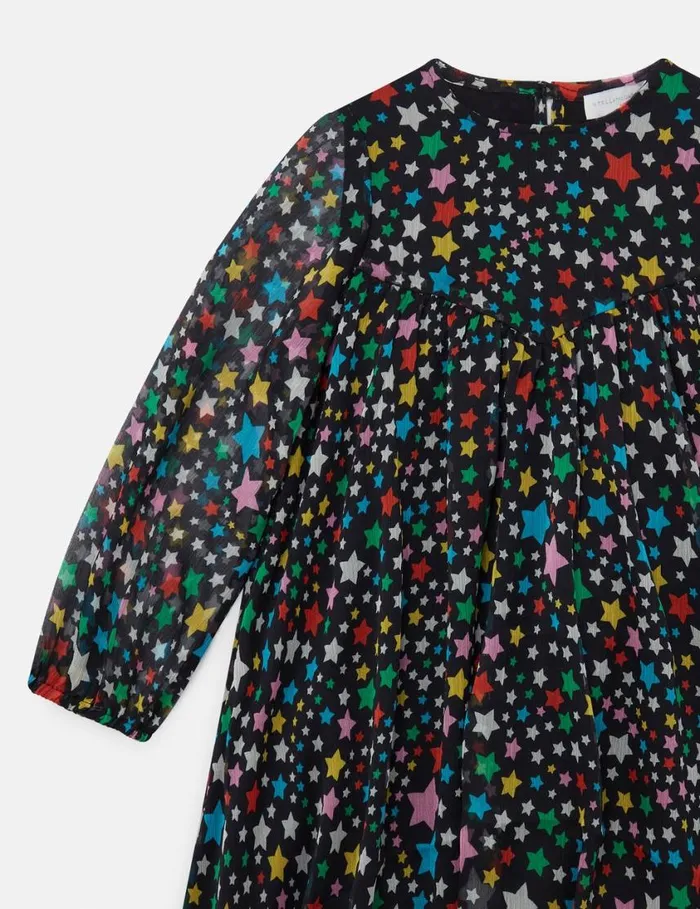 Kids Star Pattern Pleated Dress Multicolour Stella McCartney Dresses and Jumpsuits