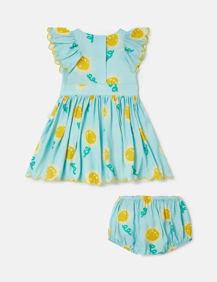 Kids Sunflower Print Sleeveless Dress And Bloomers Set Aqua Blue Stella McCartney Baby Girls Kids Sunflower Print Sleeveless Dress And Bloomers Set Aqua Blue Stella McCartney Baby Girls