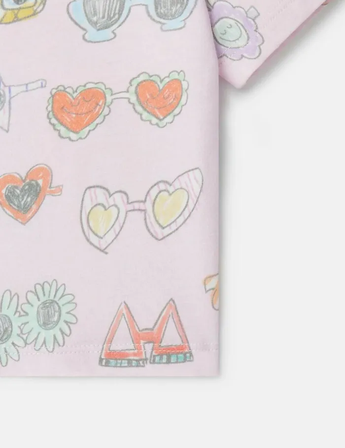 Kids Sunglasses Doodle Print TShirt Pink Stella McCartney Baby Girls Kids Sunglasses Doodle Print TShirt Pink Stella McCartney Baby Girls