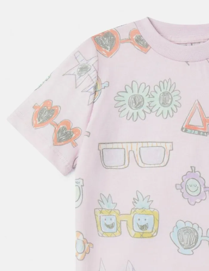 Kids Sunglasses Doodle Print TShirt Pink Stella McCartney Baby Girls Kids Sunglasses Doodle Print TShirt Pink Stella McCartney Baby Girls