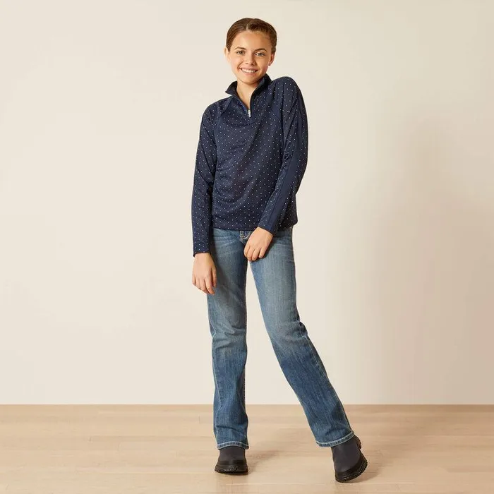Kids TShirts and Polos Ariat Sunstopper 30 14 Zip Baselayer Navy Dot Kids TShirts and Polos Ariat Sunstopper 30 14 Zip Baselayer Navy Dot
