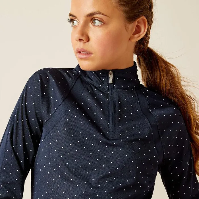 Kids TShirts and Polos Ariat Sunstopper 30 14 Zip Baselayer Navy Dot Kids TShirts and Polos Ariat Sunstopper 30 14 Zip Baselayer Navy Dot