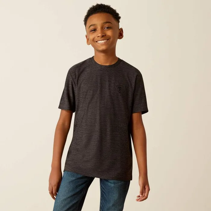 Kids TShirts and Polos Ariat Vertical Gradient Charger TShirt Black Heather